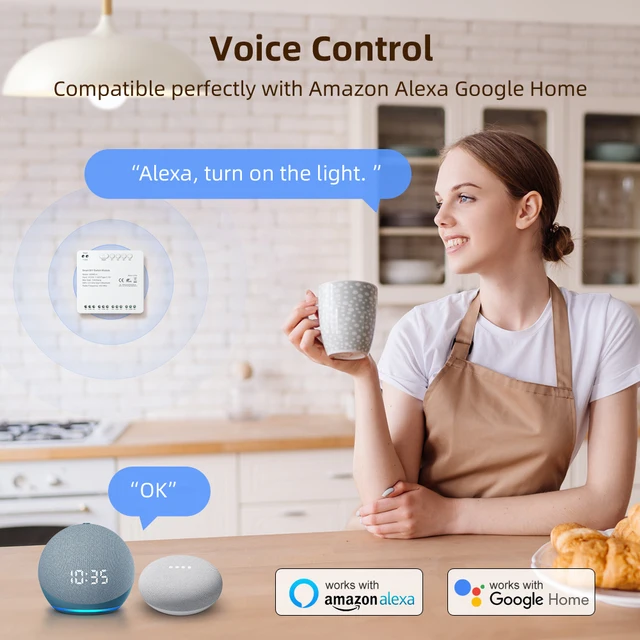 AVATTO Smart WiFi Wireless APP Remote Control 4 Channel 250V Dry Contact Relay Switch Module,Works With Alexa Google Home 3