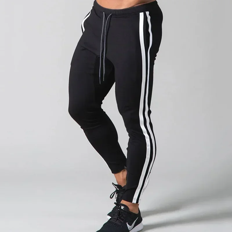 Joggers Men Striped Sweatpants Casual Long Pants Men Fitness Running Workout Track Trousers