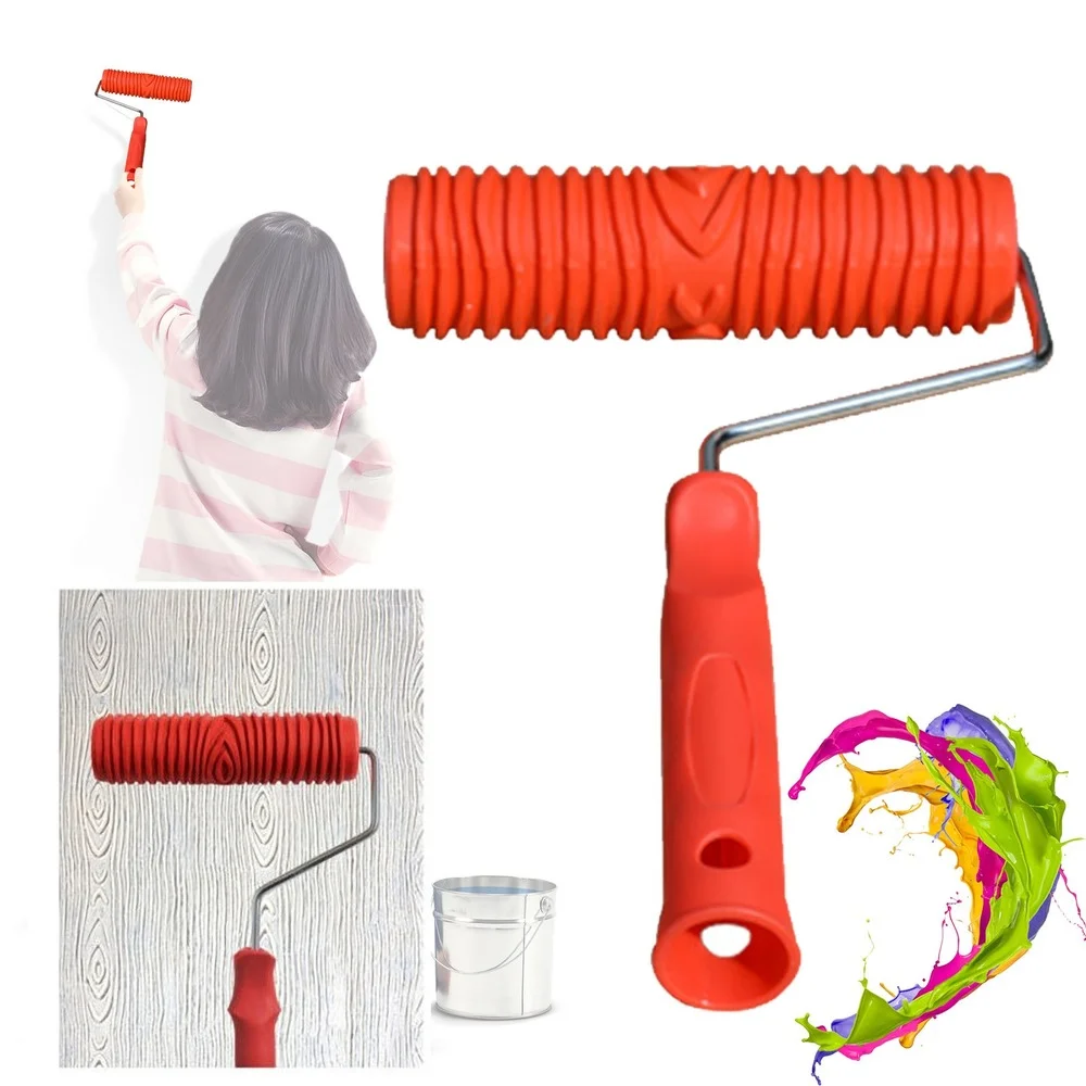 DIY Имитация древесины зерна инструмент Empaistic шаблон ролик художник стены