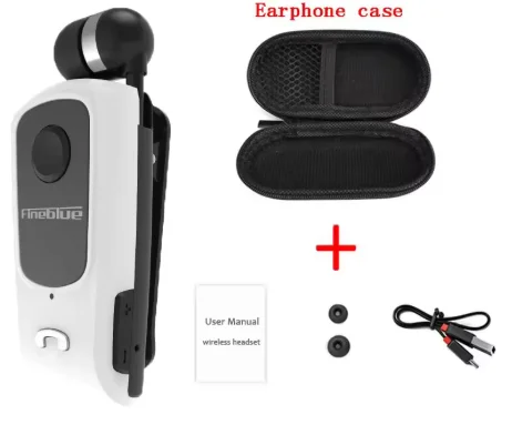Wireless Retractable Mini Bluetooth Headset with Vibration Alert and Wearable Clip