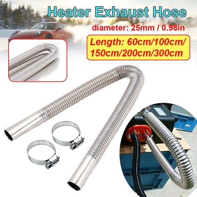 Exhaust Hose Stainless Steel Exhaust Pipe 25 mm Gas Vent Hose Car Heater  Stainless Steel Exhaust Pipe Auxiliary Heater Fuel Tank Exhaust Pipe for