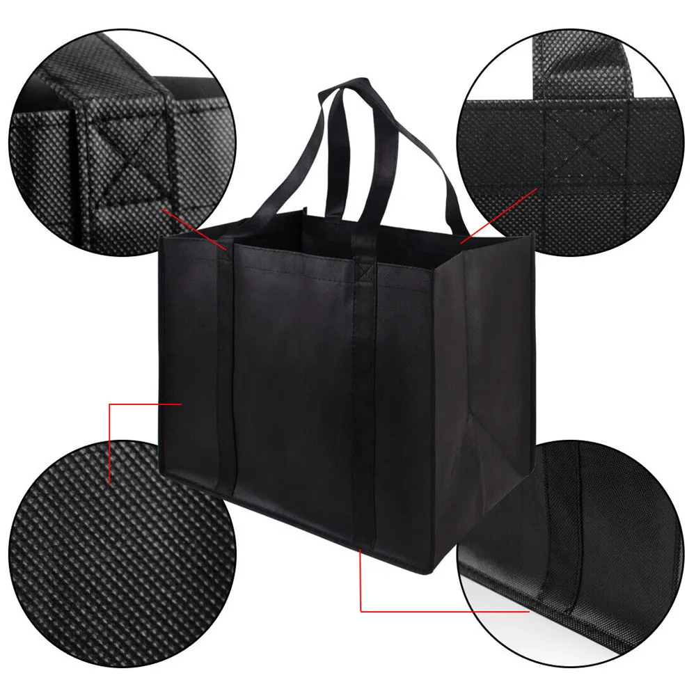 Large Capacity Shopping Bag  Female Tote Bag Non-Woven Fabric Eco Bag Reusable Pouch Travel Storage Handbag Organizer 5