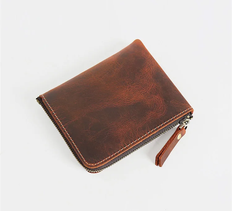 portefeuille en cuir véritable pour hommes et en mini fermeture de avec poche pour pièces de monnaie