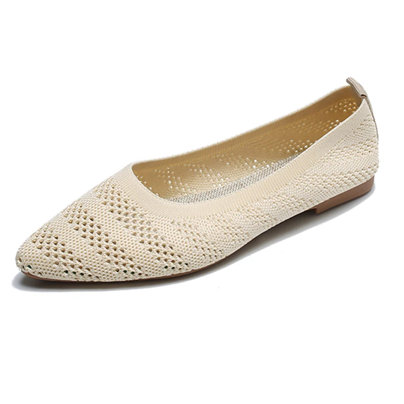 Women Fashion Slip On Mesh Loafers Breathable Stretch Ballet Flats
