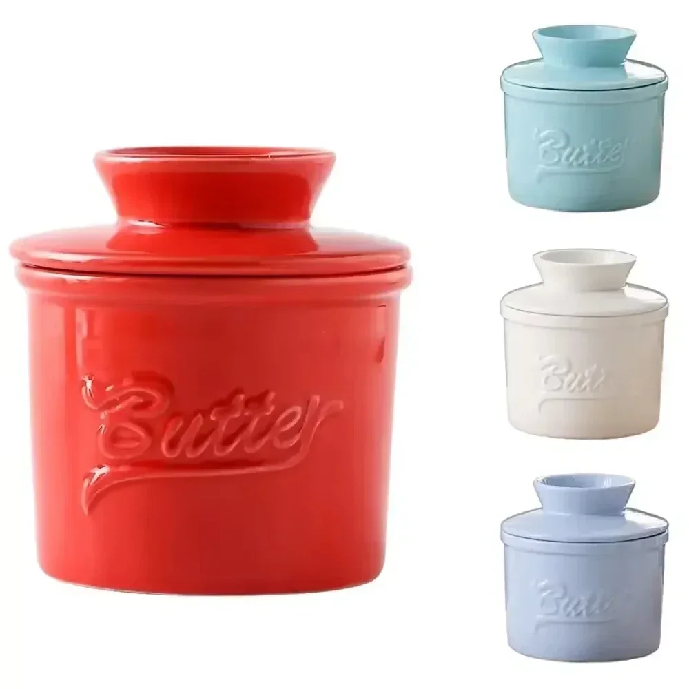 Butter Keeper Handmade Ceramic Butter Bell Crock with Lid Glossy Finish for Counter butter dish