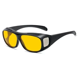 Anti - Glare Night Vision Wraparound Sunglasses for Improved Driving Visibility (Yellow)