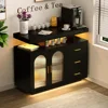 LED Coffee Bar Cabinet Kitchen Storage Cabinet & Sideboard Buffet Cabinets - Shelf Capacity for Dinning Room/Living Room 1