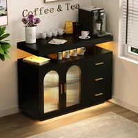 LED Coffee Bar Cabinet Kitchen Storage Cabinet & Sideboard Buffet Cabinets - Shelf Capacity for Dinning Room/Living Room 1