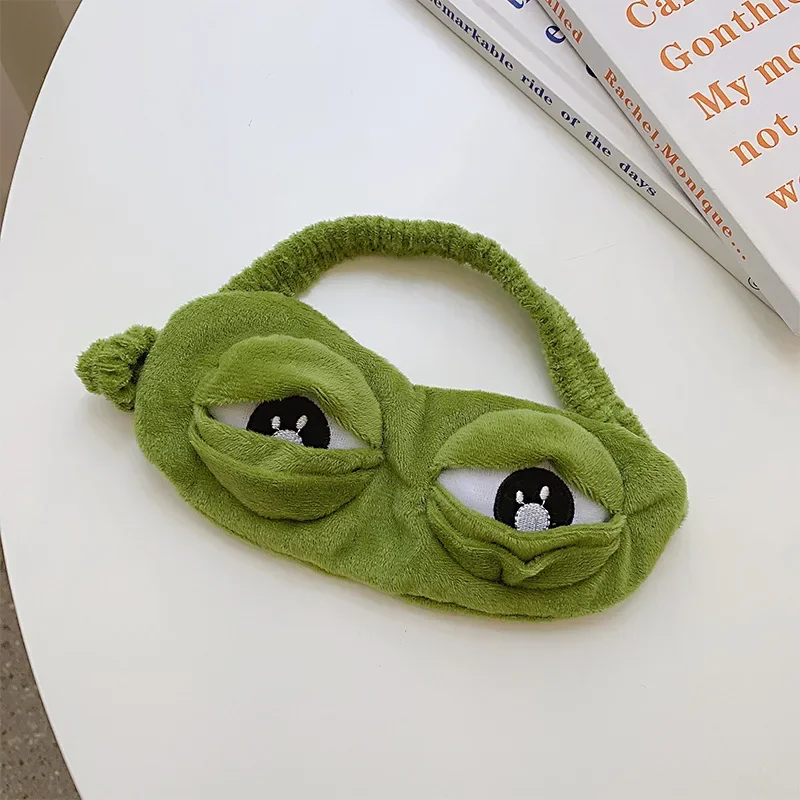 3D Sad Frog Sleep Mask Natural Sleeping Eyeshade Cover Shade Eye Patch Women Men Soft Portable Blindfold Travel Eyepatch