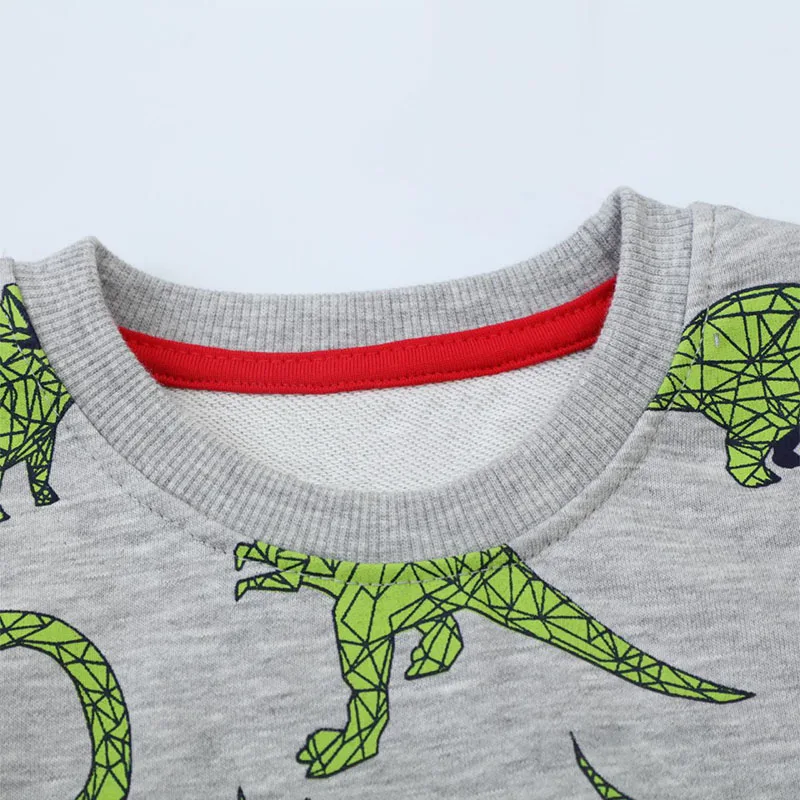 Cotton New Spring and Autumn Boys Tops Kids Clothes Children's Clothing Hoodies Cartoon Dinosaurs Sweatshirt 2-7y