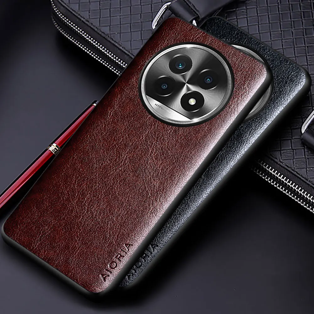 Luxury Leather Business Phone Case - Solid Color Soft & Hard Protective Cover