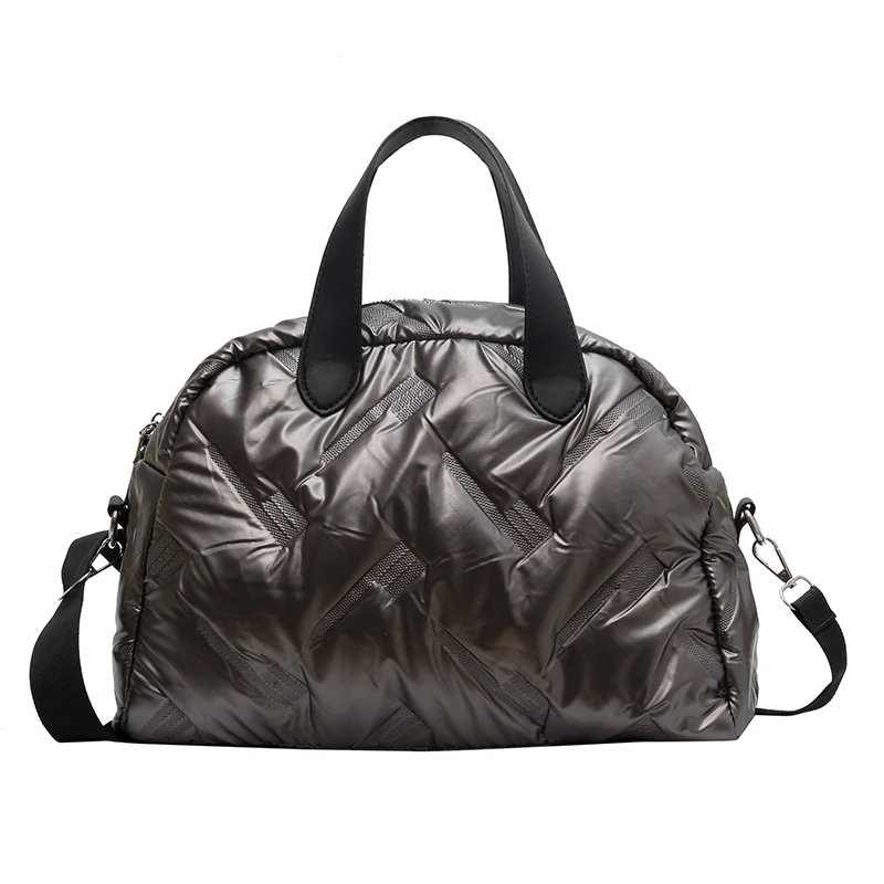 Soft Nylon Shoulder Bags Solid Interior Compartment for Women Fashion Zipper Shell Shape Women's Handbags