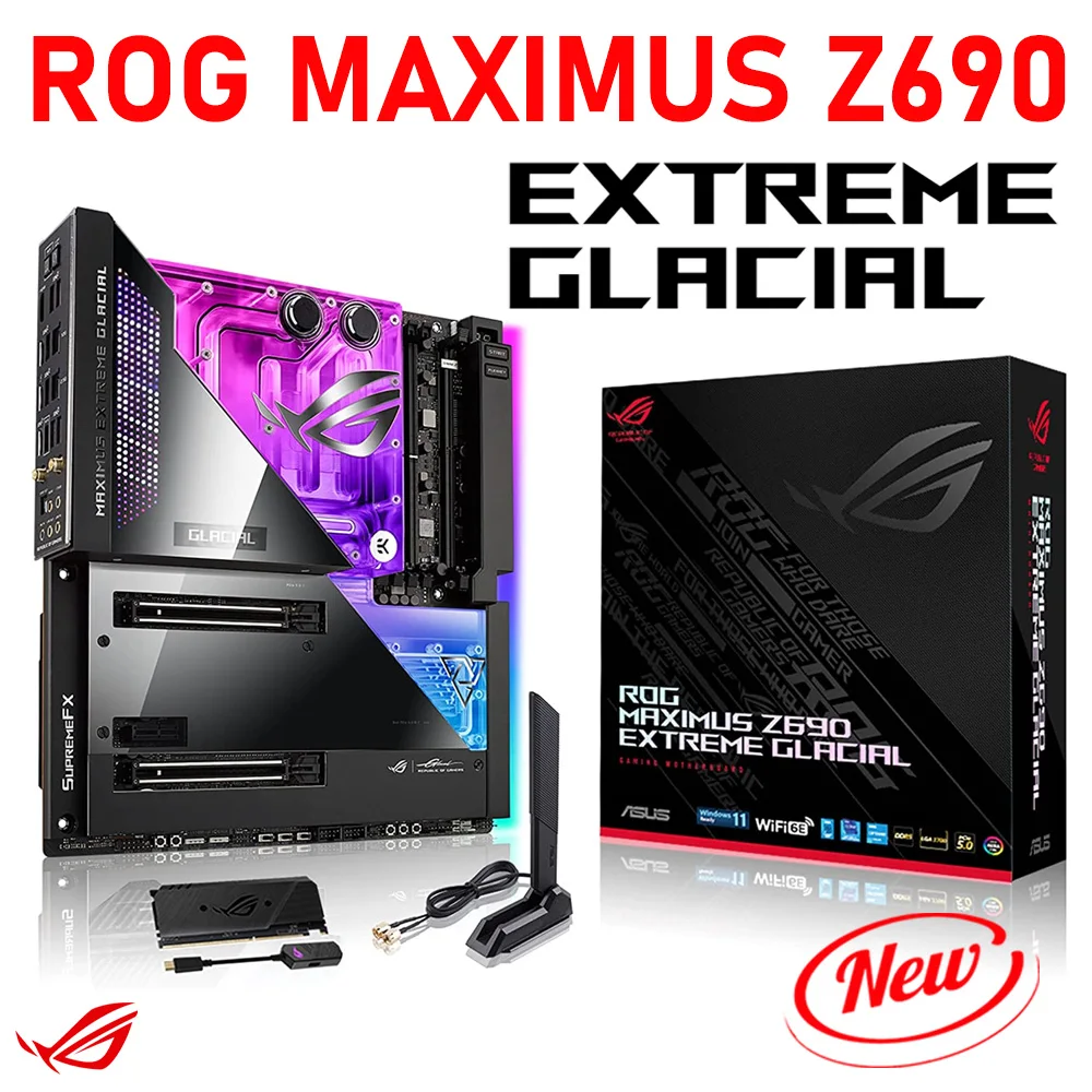 

ASUS ROG Maximus Z690 Extreme Glacial LGA 1700 Motherboard DDR5 PCIe 5.0 EATX gaming Thunderbolt Intel Z690 Mainboard i5 i7 i9