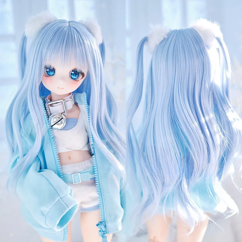  King Squirrel BJD Fake Hair 34 Parts Tee Fourth Bear Sister Bear Egg Long Curly Hair Cus Made High Temperature Silk