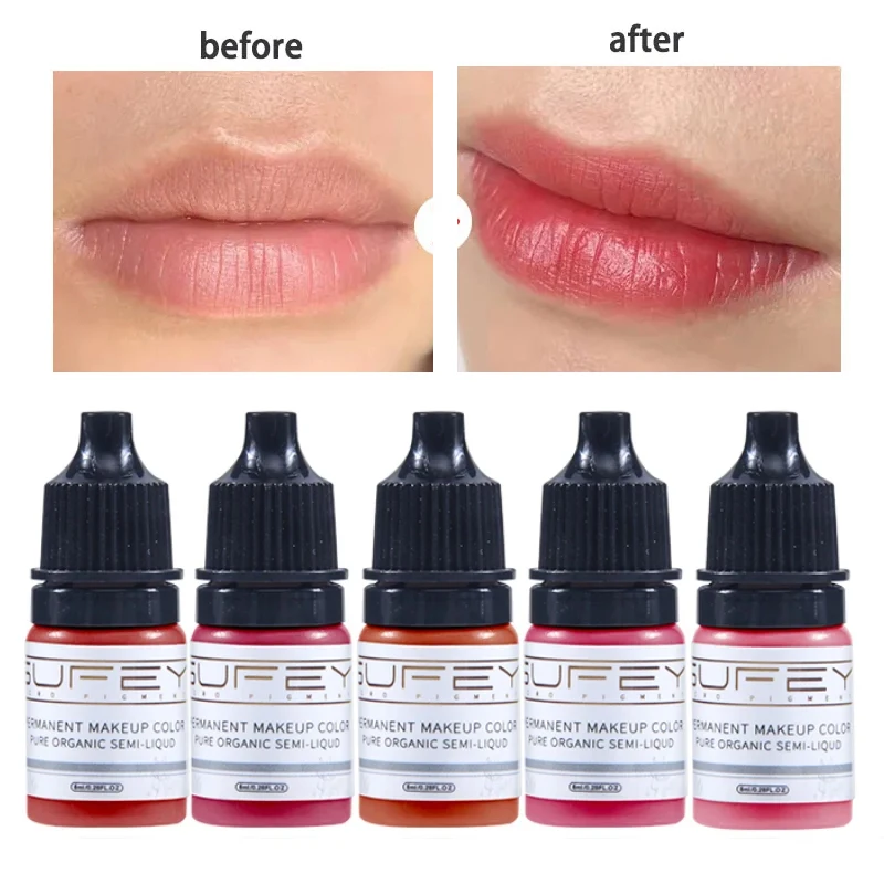5ml Tattoo Pigment lip Tint Eyebrow tattoo inks Eyeliner Microblading for Permanent Makeup Supplies