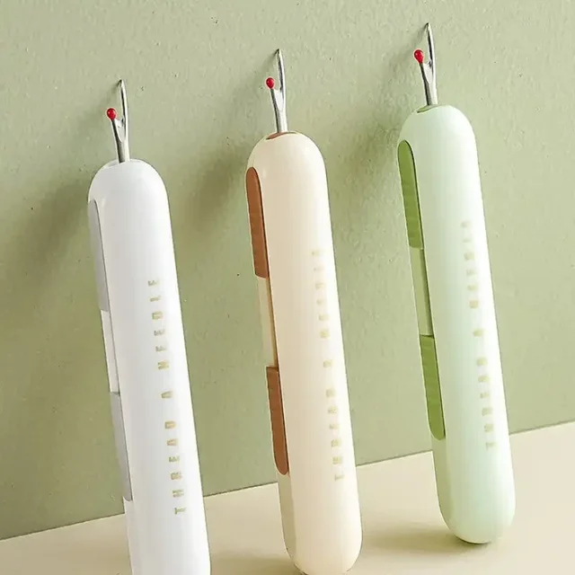 2-in-1 Needle Threader Sewing Tools,Easy Needle Threader Automatic Threader,Sewing Thread Remover Seam Ripper Stitch Unpicker 1