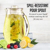 A84E-Fruit Water Pitcher 2.5L With Removable Lid And Infuser Rod,Beverage Jug For Drinks, Lemonade, Juice And Iced Tea 1