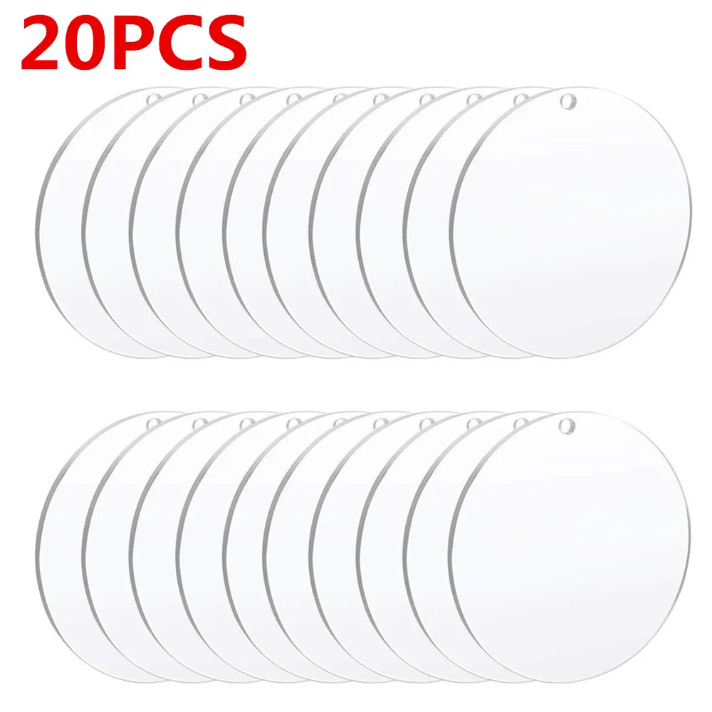 Paquet de 50) 10,2 cm cercle acrylique transparent pour ornement disque en feuille  ronde en plexiglas pour bricolage – 10,2 x 10,2 cm 