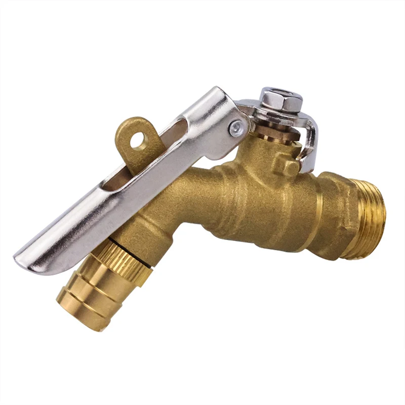 TMOK Outdoor Garden Faucet with Lock Bib Cock 1/2 Brass Thread Water Tap Lockable Faucet Single Hole