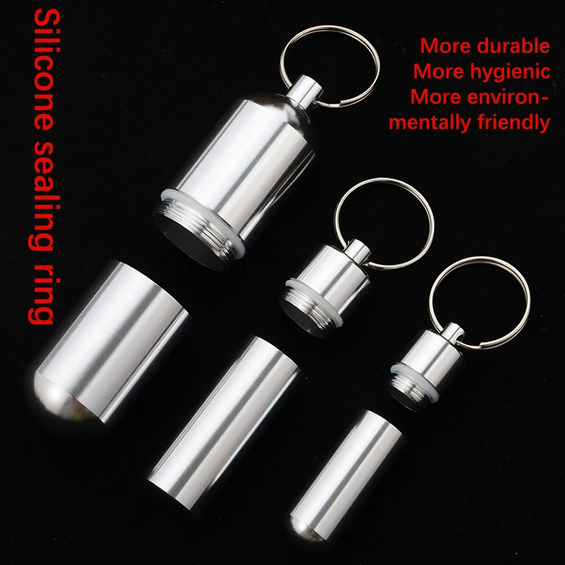 Toothpick Box Pill Box Container Keychain Waterproof Aluminum For Travel Camping Health Care