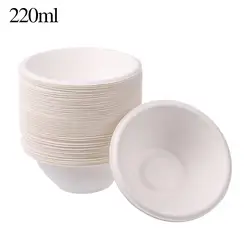 Eco - Friendly White Paper Bowls | 50 - Pack Disposable Dinnerware (220ml)