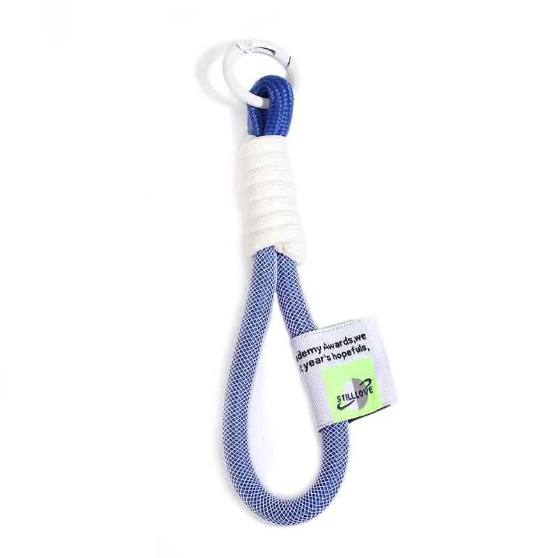 Iridescent Braid Rope Keychain with Carabiner Clip and Key Ring Accessory
