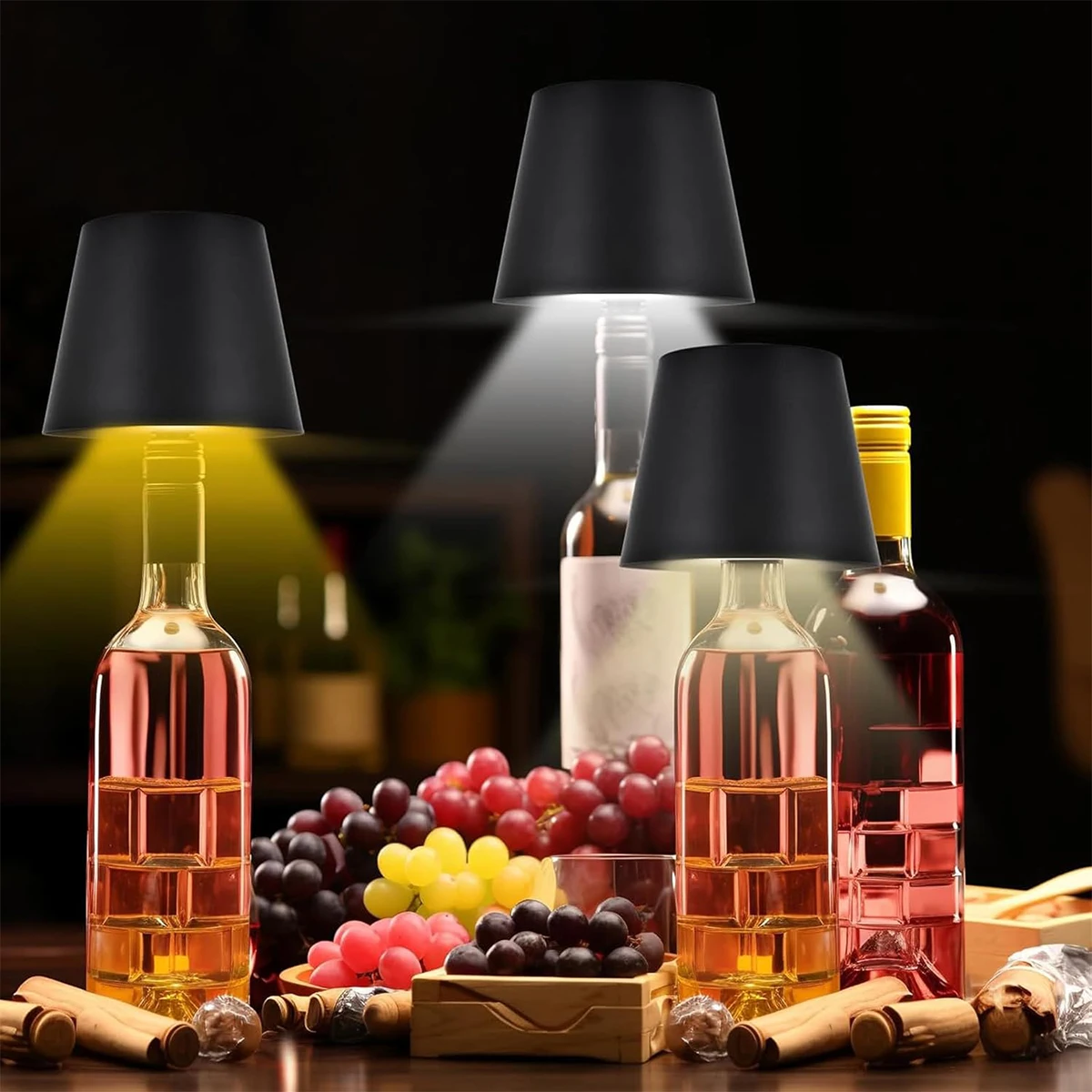 Wireless Touch Control Bottle Table Lamp Adjustable Brightness Night Lights Usb Rechargeable Wine White Light Eye Protection Led led light desk lamp night light led desk lamp