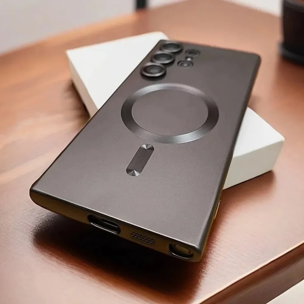 Premium Magnetic Wireless Charging Matte Phone Case - Shockproof & Soft Cover Luxury Design