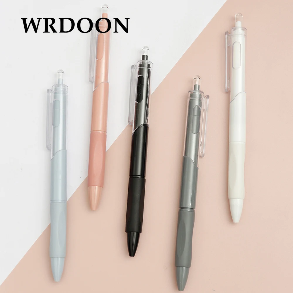 5pcs Kawaii Gel Pen Cute Pressing Cartoon Students Pens 0.5mm Black Ink Office School Writing Supplies for Girl Gifts