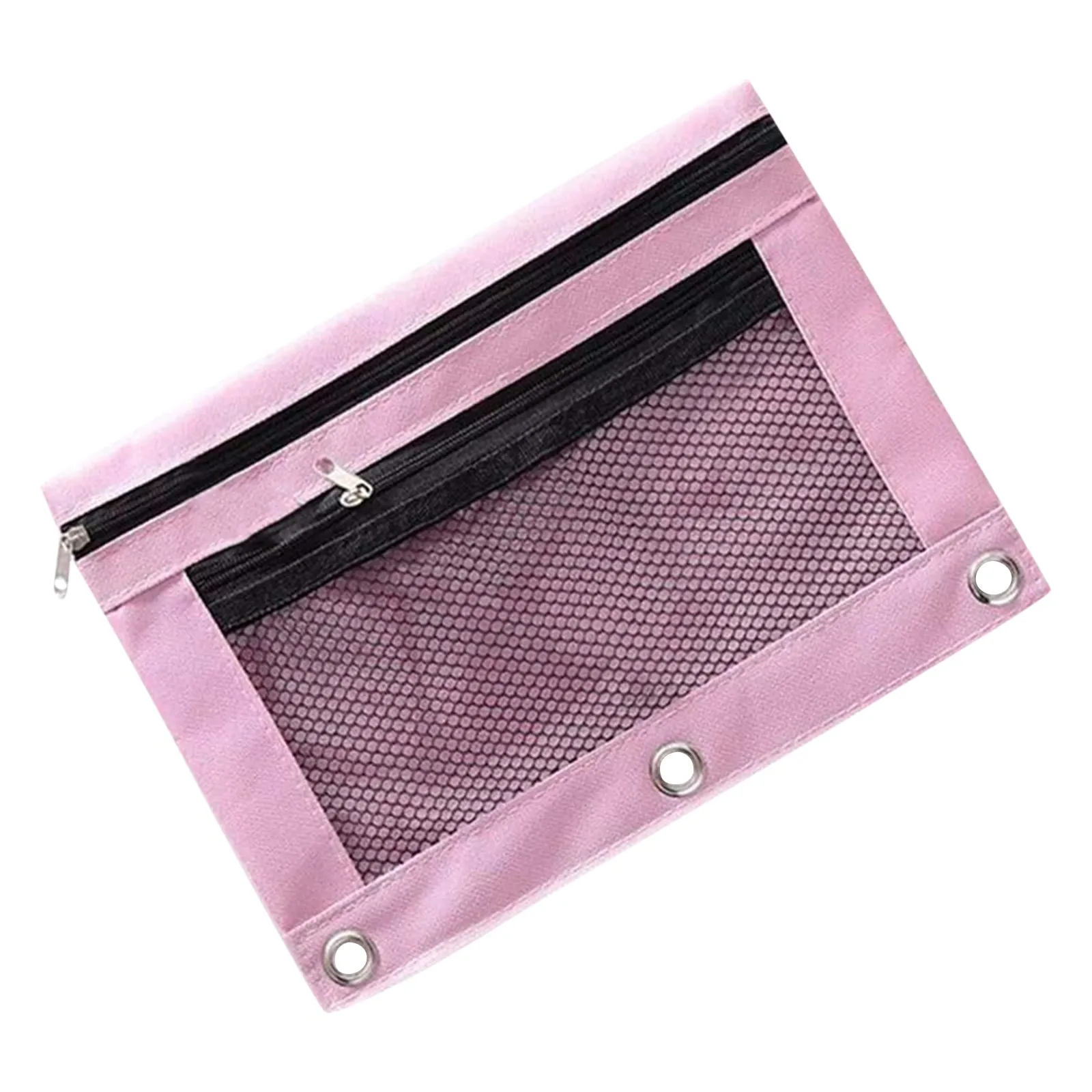 

1pcs Multiple Colors Double Zippered Pencil Case Transparent Mesh File Bag Convenient And Durable Multipurpose Storage Bag
