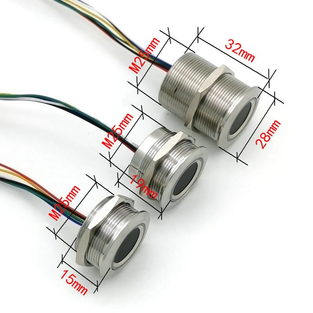 ABIY-R503 Circular Round Ring Indicator LED Control DC3.3V MX1.0-6Pin Capacitive Fingerprint Module Sensor Scanner-19mm