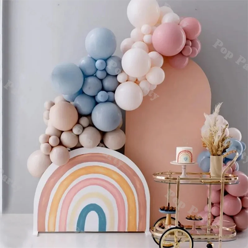 

108pcs Balloon Arch Double Stuffed Cream Peach Blue Balloon Backdrop Baby Shower Gender Reveal Birthday Party Kit Wedding Decor