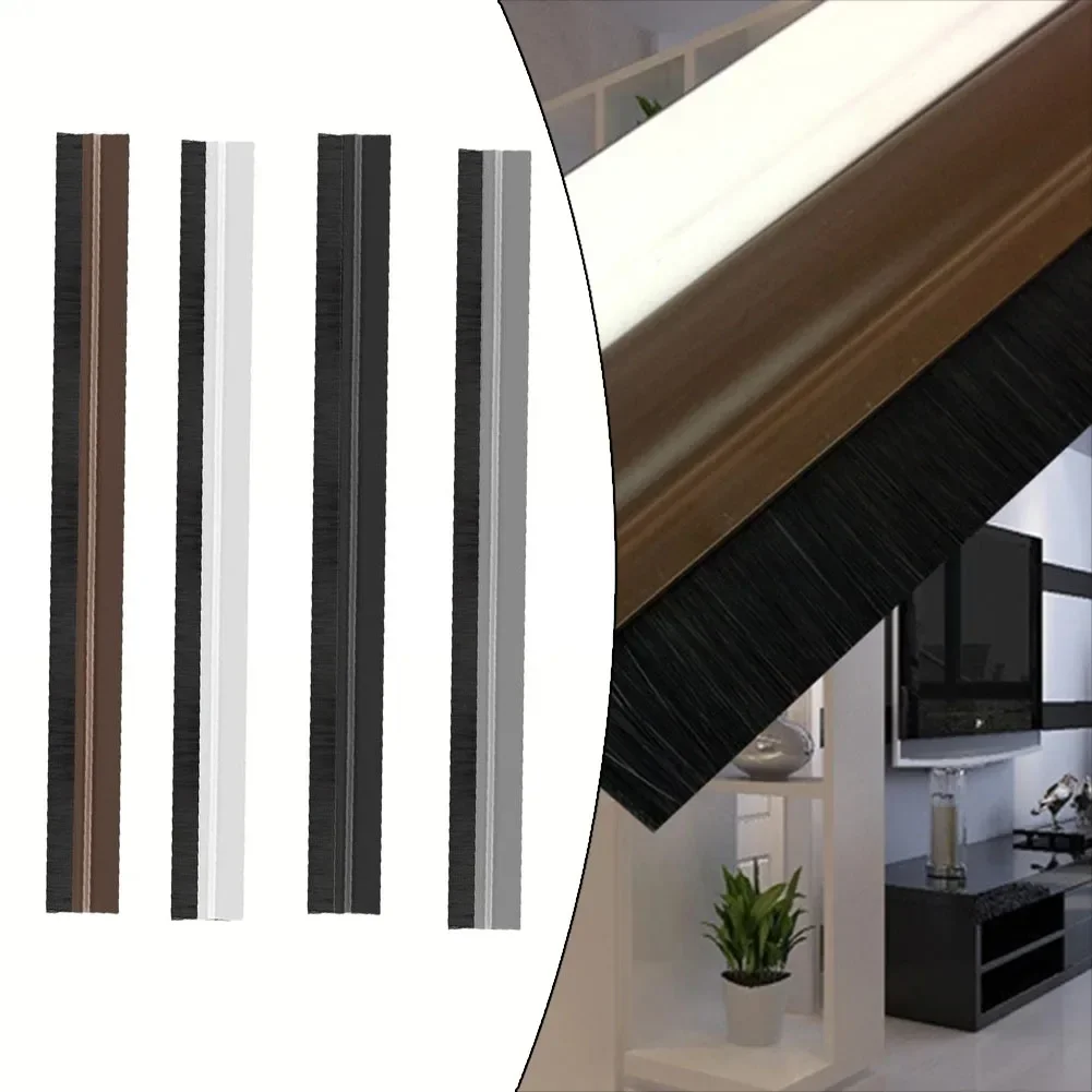 Door Seal Strip 100cm Insectproof Soundproof TPE Soft Brush White/Black/Brown/Gray