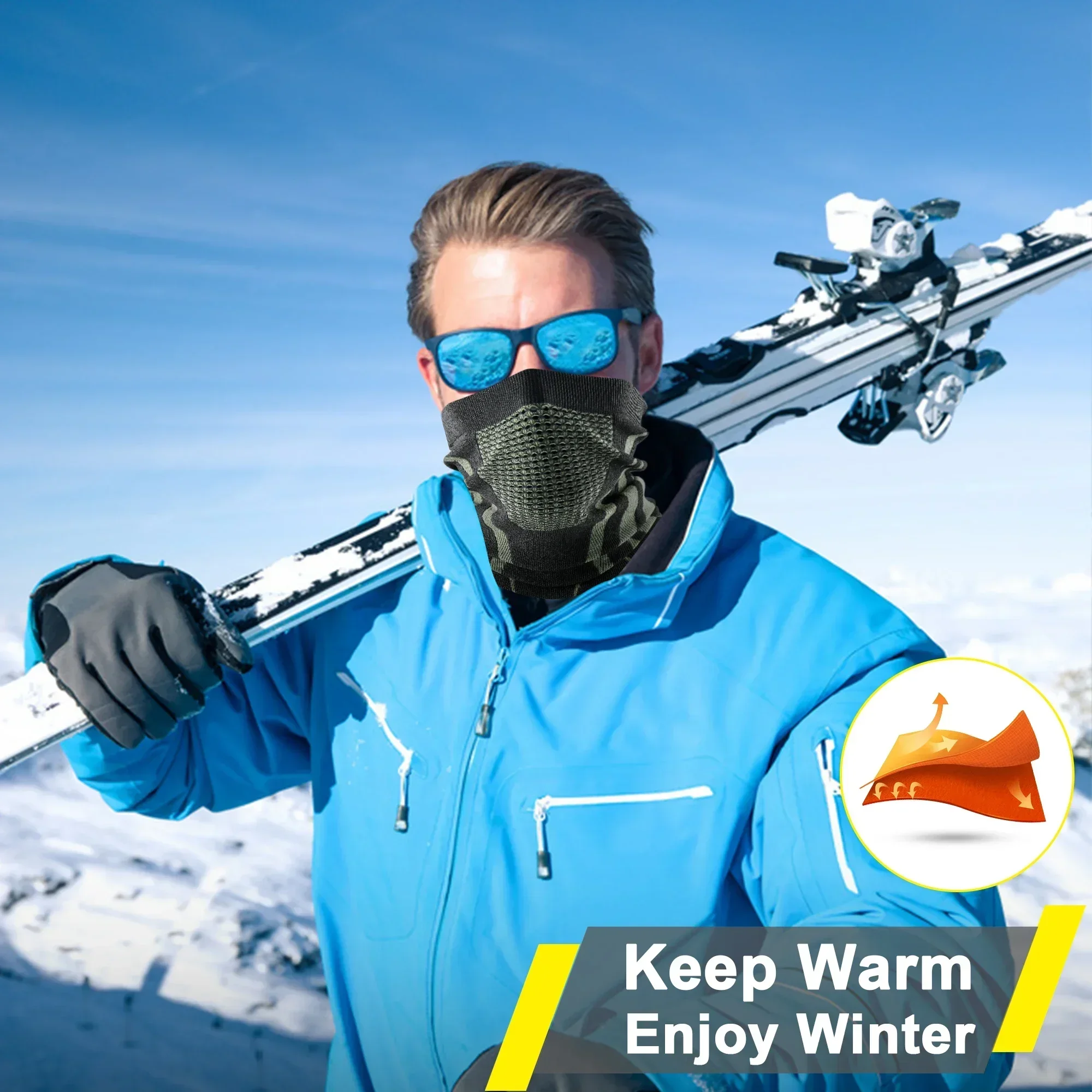Neck Gaiter Winter Ring Tube Soft Bandana Mask Neck Gaiter Scarf Skiing Snowboard Windproof Half Face Cover Warmer Scarves Hood Women Men