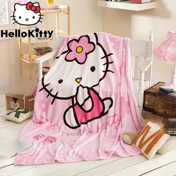Hello Kitty Plush Blanket Bed Sheet Children Adult Soft Blankets Cartoon Aircondition Nap Blanket Spring Fluffy Quilt 1