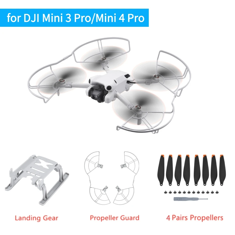 Drone Accessories Tripod Propeller Protection Kit Propeller Protector Propeller Guard For DJI Mini 4/3 Pro Lightweight Blade Protective Cover Anti-collision Drone Wings Cover Drone Accessories