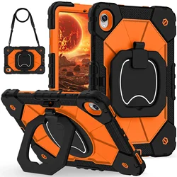 360° Rotating Stand Shockproof Heavy Duty Tablet Cover with Strap - S11 11inch SM - X736 (Orange)