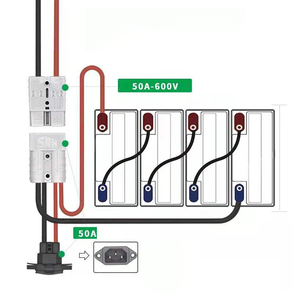 plug cabo de extensão 10awg vermelho preto