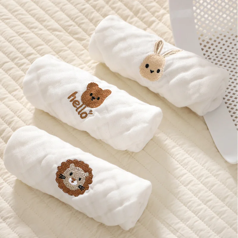 Baby Saliva Towels Cartoon Print Muslin Cloth Hand Face Wipes Newborn Bib Kids Handkerchief Toddler Soft Washcloth Burp Cloth baby towel,muslin towel,muslin burp cloth,muslin feeding towel