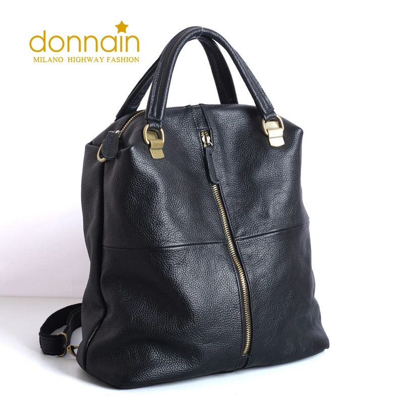 

DONNAIN Soft Cowhide Leather Women Backpack Large Capacity Simple Versatile Bags Daily Commuting Lady Shoulder Bag Metal Buckle