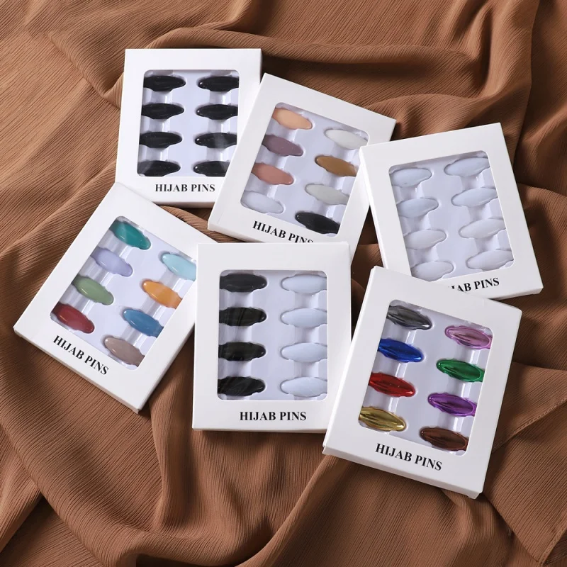 

Cross-Border Color Plastic Safety Pin Veil Needle Silk Scarf Clip Neck Clip Anti-Exposure Scarf Pin Scarf Buckle Boxed