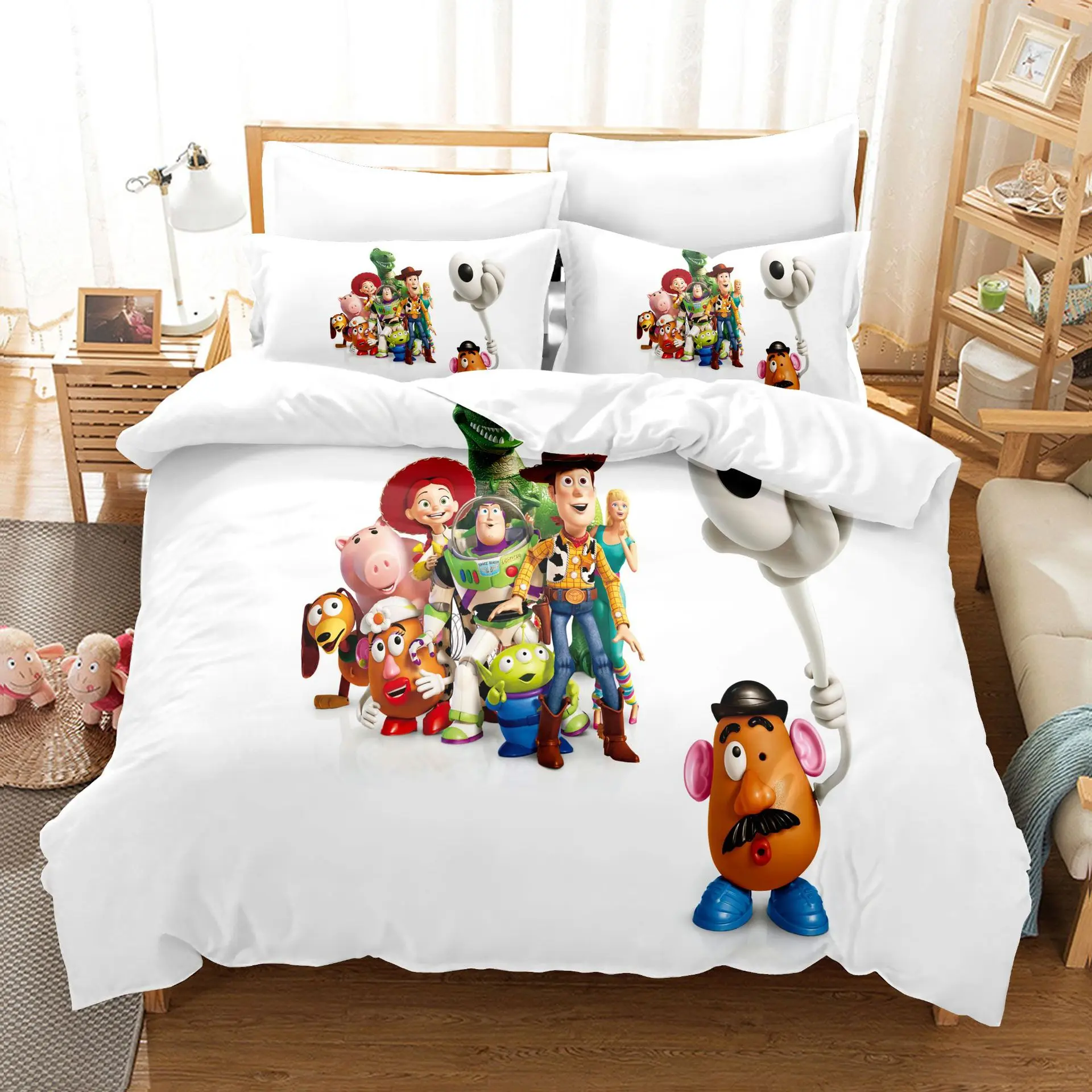 3D 디즈니 토이 스토리 침구 세트, 프린트 이불 커버, 베갯잇, 유럽, 미국, 호주, 싱글 더블 퀸, 킹 침대 린넨, 2 개, 3 개