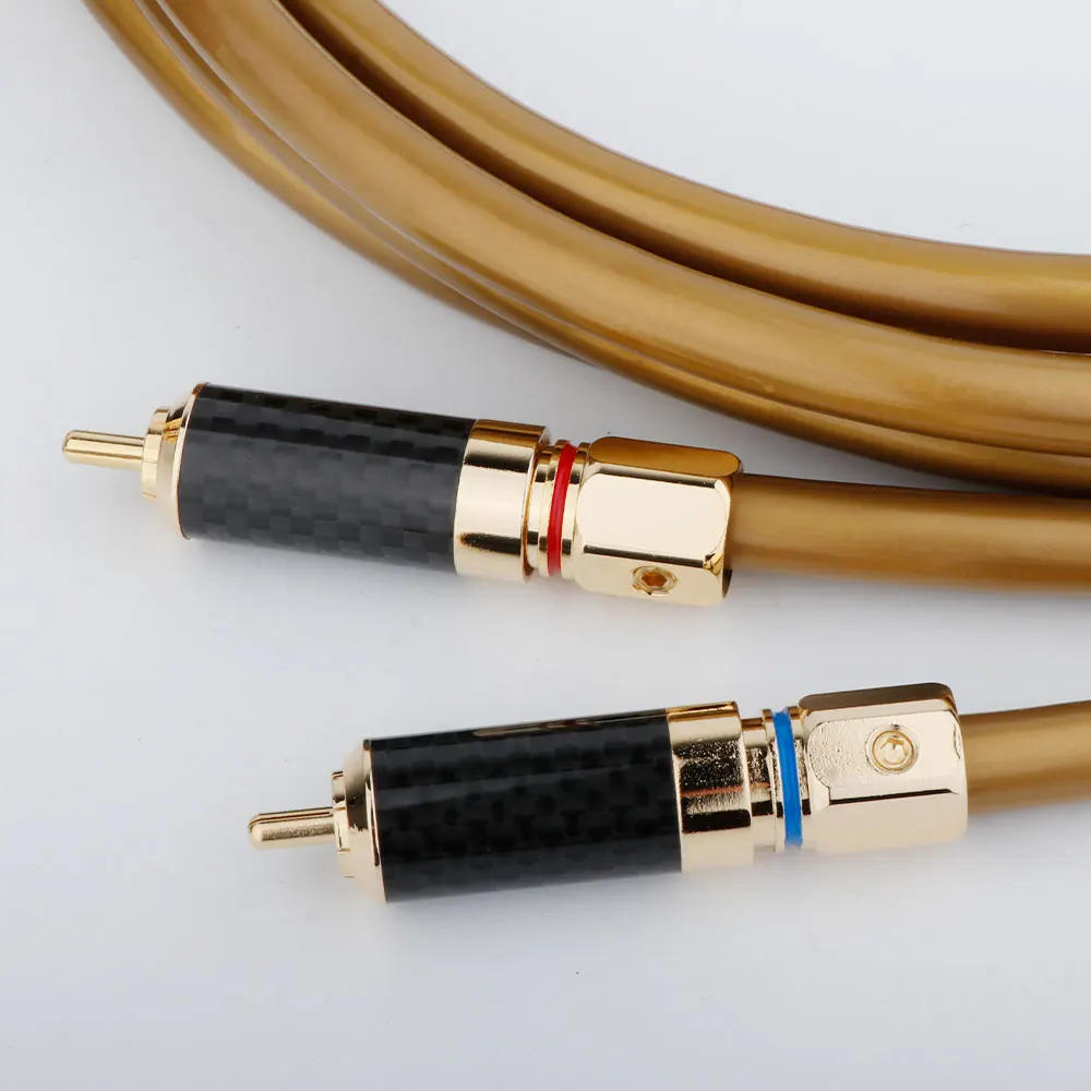 Hi-End Hexlink Golden 5-C Rca A Rca Interconnect Cable Extend Wire Audio Video Signal Cavo Analogico Per Hifi Cd Amp