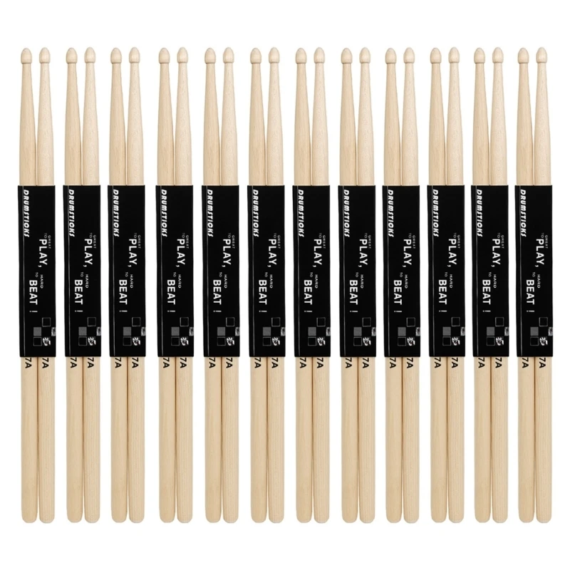 7A Drumsticks 24Pcs Maple Wood Drumsticks for Drum Exercise Drum Sticks