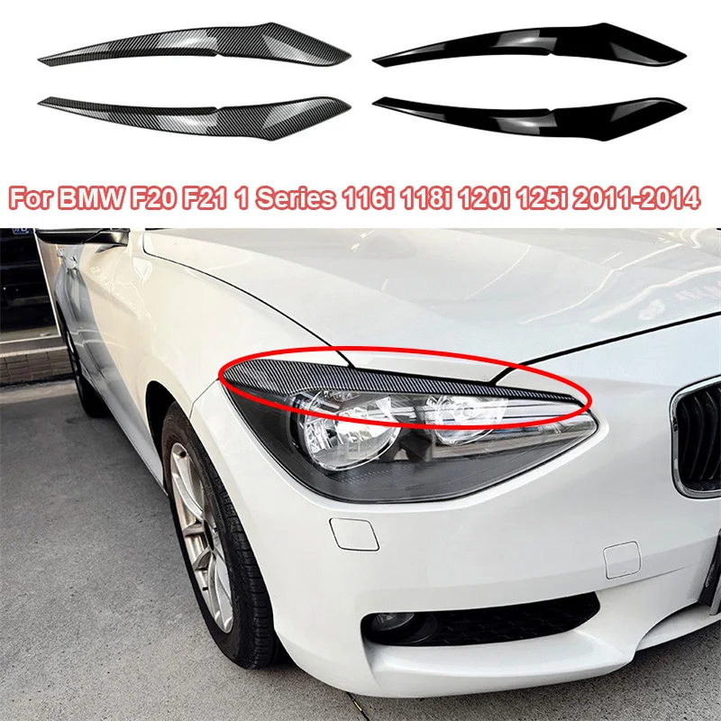 

Gloss Black Car Headlight Eyebrow Eyelid Lamp Light Eyebrows stickers For BMW F20 F21 1 Series 116i 118i 120i 125i 2011-2014