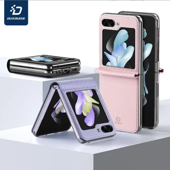 Фото Оригинальный чехол Dux Ducis из искусственной кожи для Samsung Galaxy Z Flip5, флип-чехол, 5 дюймов, роскошный тонкий флип-чехол, бумажник, чехлы для телефонов №1