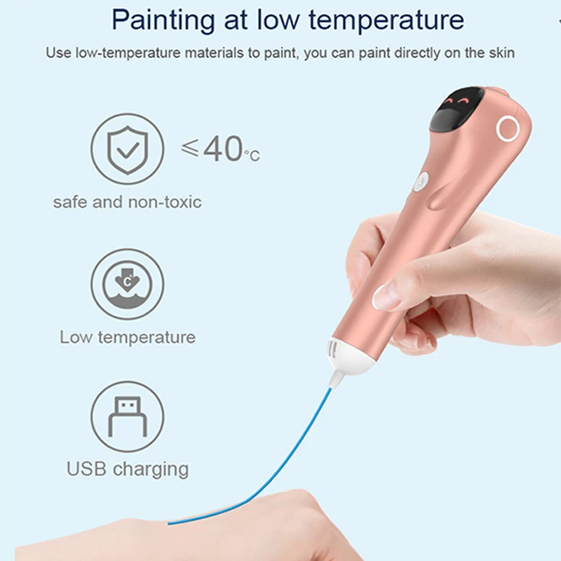 3D Printing Pen PCL Filament Low Temperature Voice Anti-Scald 3D Printing Pen DIY Drawing Toys For Girls Boys Birthday Gift 3d printing pen 3d printing pen filament