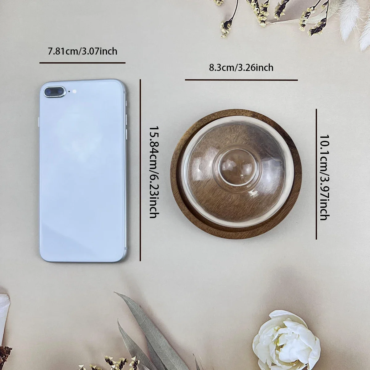 1pc-Elegant Mini Dessert Display Tray with Glass Dome - Versatile & Chic Perfect for All Occasions