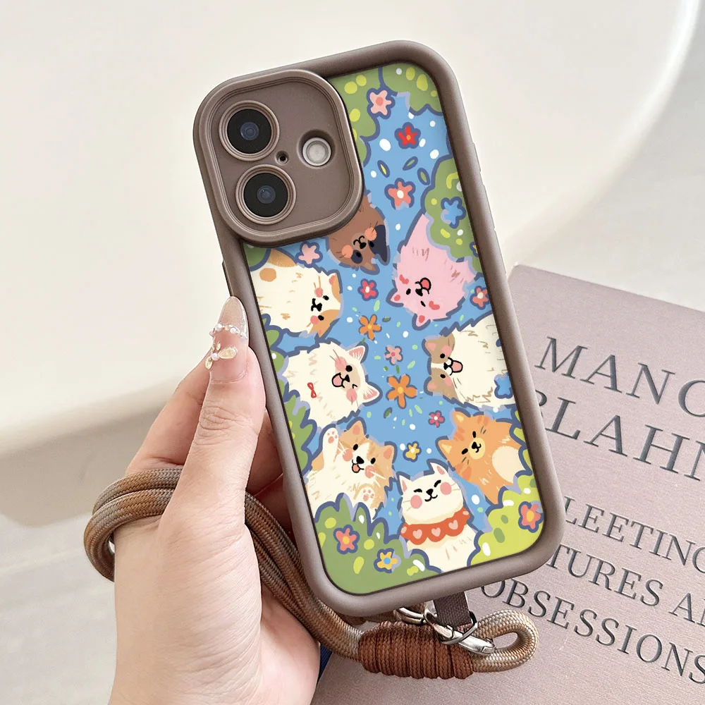 Cartoon Dog Wrist Chain Lanyard Phone Case Cover