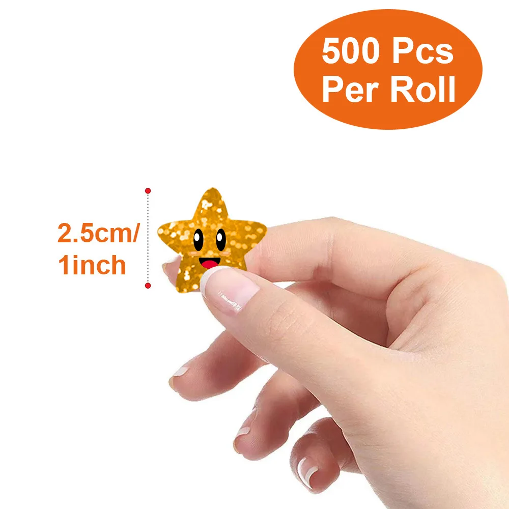100-500PCS 새로운 별 스티커 감사합니다 스티커 포토카드 장식 포장 팩 스티커 롤 롤링 라벨